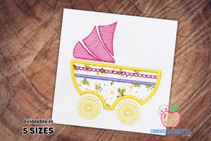 Baby Carriage Applique Design