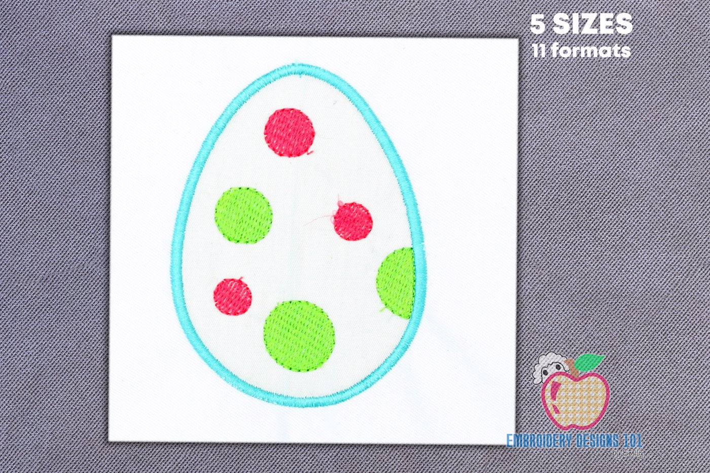 Decorative Easter Egg Embroidery Applique