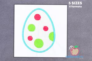 Decorative Easter Egg Embroidery Applique