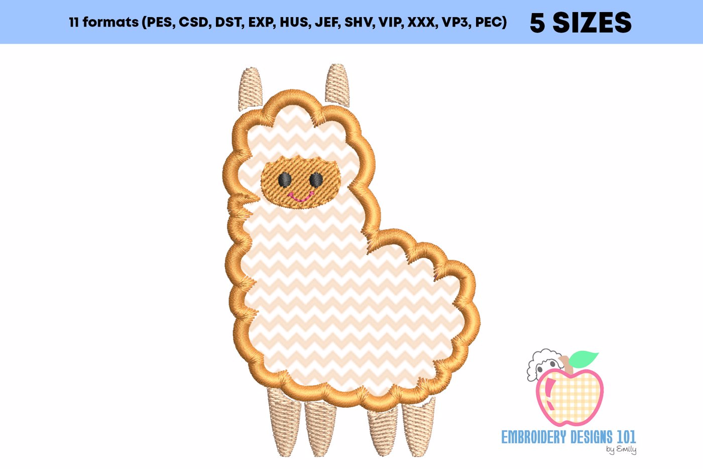 Applique Pattern of Llama animal