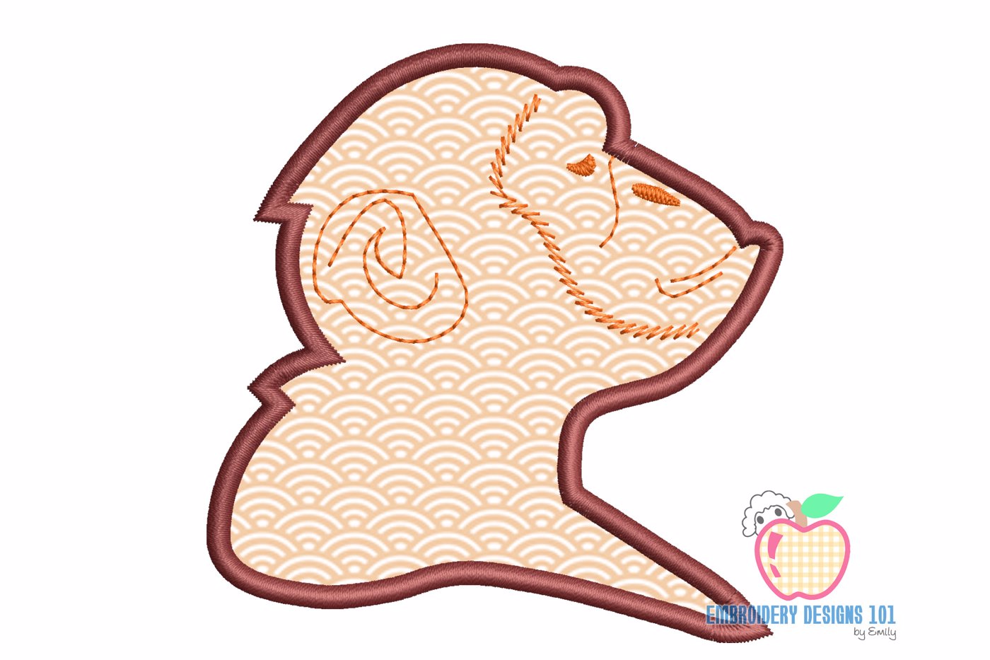 Close up of monkey face Applique Pattern