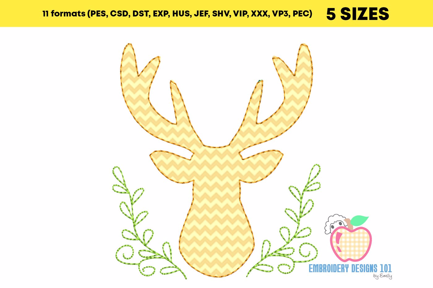 Deer Head Stitch Applique