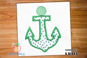 Green Colored Big Anchor Hook Applique