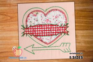 Heart and arrow shape Applique pattern