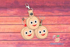 Cartoon Apricot In The Hoop Keyfob