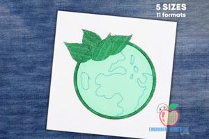 The Earth Made With The Leaves Embroidery Design