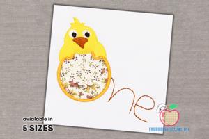 1st Birthday Cute  Baby Chicken Applique