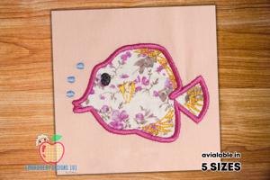 Cartoon fish with air bubbles Applique Design