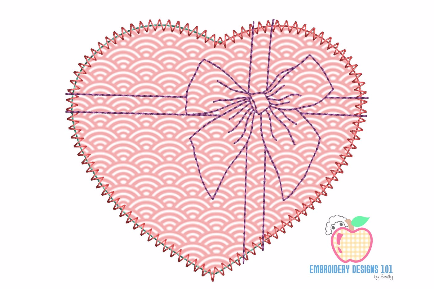 Heart Gift Embroidery Applique Designs