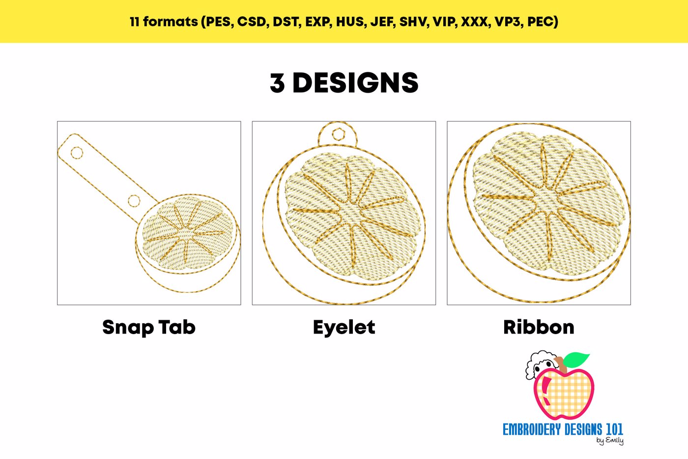 Half Cutted Citron ITH Keyfob Design