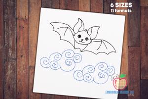 Flying Halloween Bat Running Line