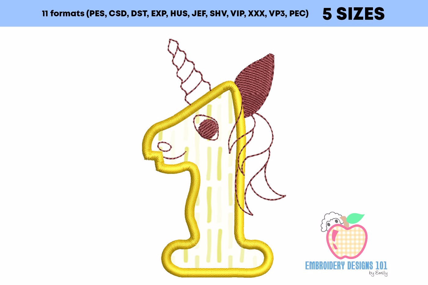 A Unicorn Made With One Applique for kids
