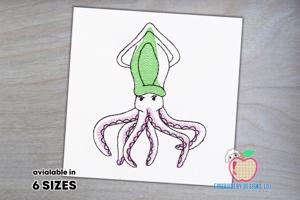 Angry Octopus wearing hat Quick Stitch