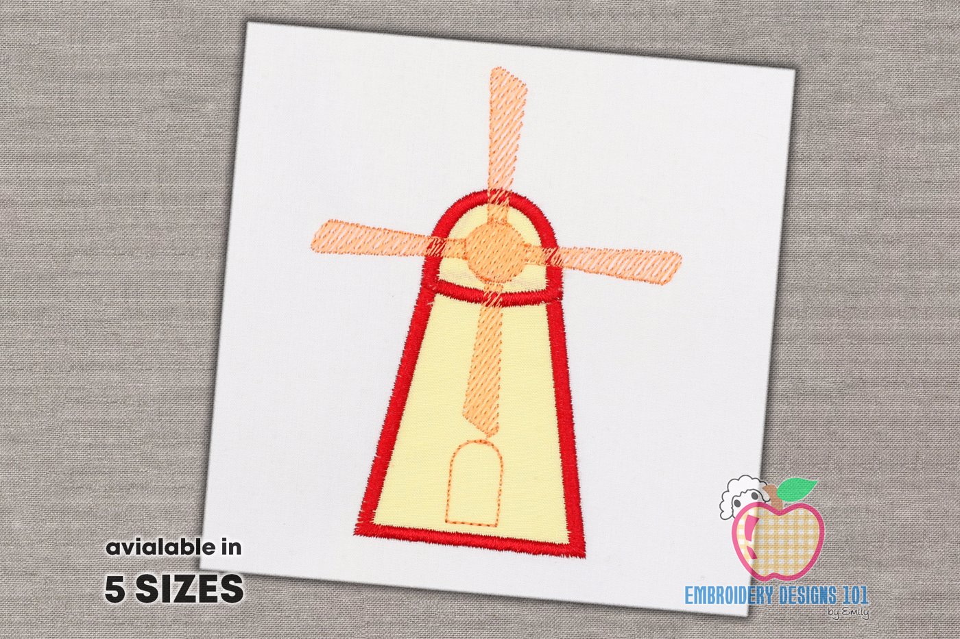 Windmill Applique Embroidery Design