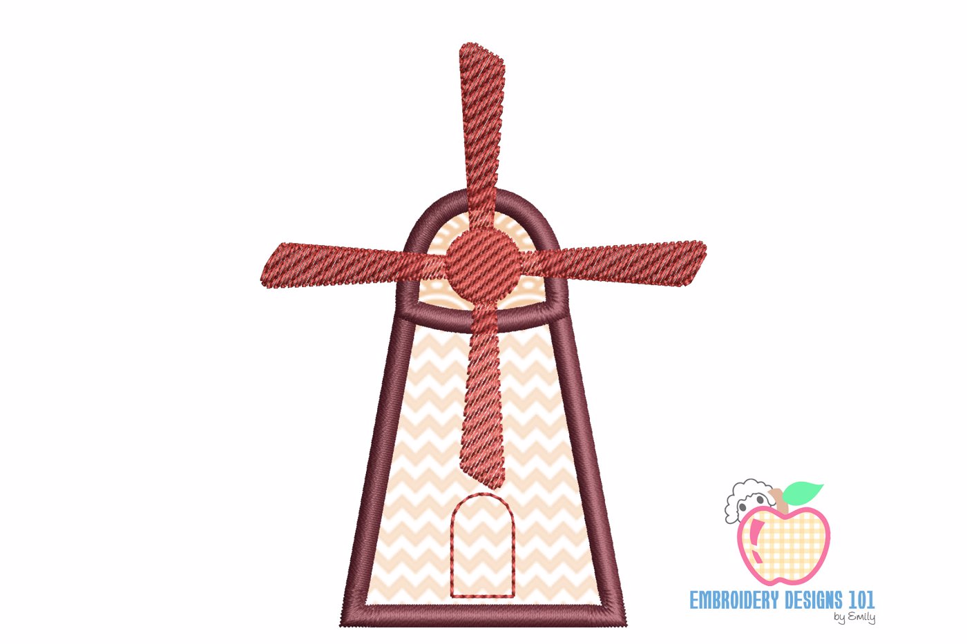 Windmill Applique Embroidery Design