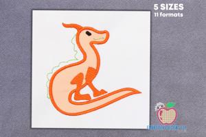 Sitting Baby Dragon Applique Pattern