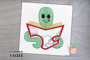 Worm with Book Applique Pattern