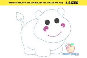 Cute Cartoon Hippo Quick Stitch