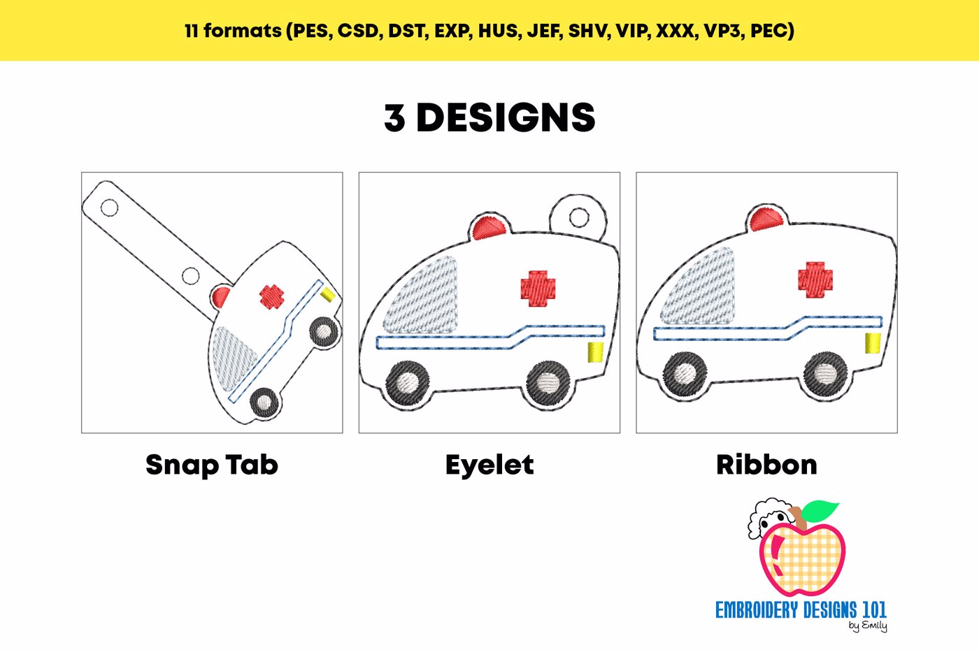 Ambulance ITH Keyfob Design