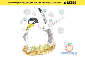 Least Tern Sketch Embroidery
