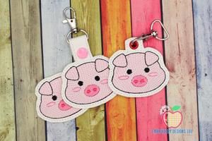 Cute Piggie Face Keyfob Keychain ITH