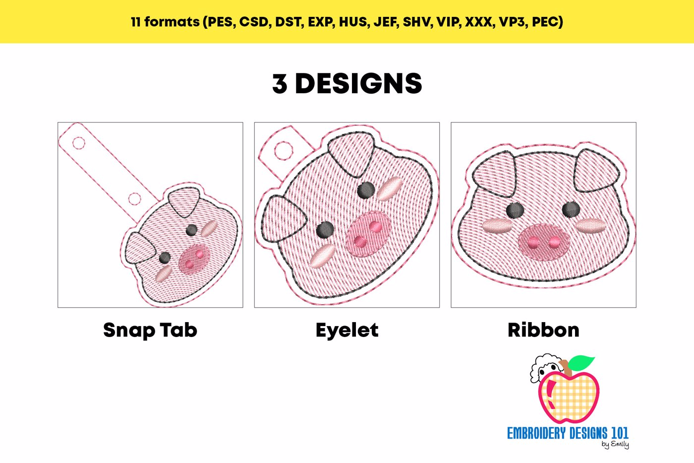 Cute Piggie Face Keyfob Keychain ITH