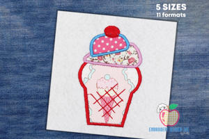 Ice Cream Cone Applique