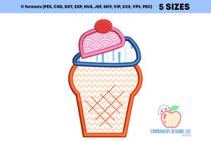 Ice Cream Cone Applique