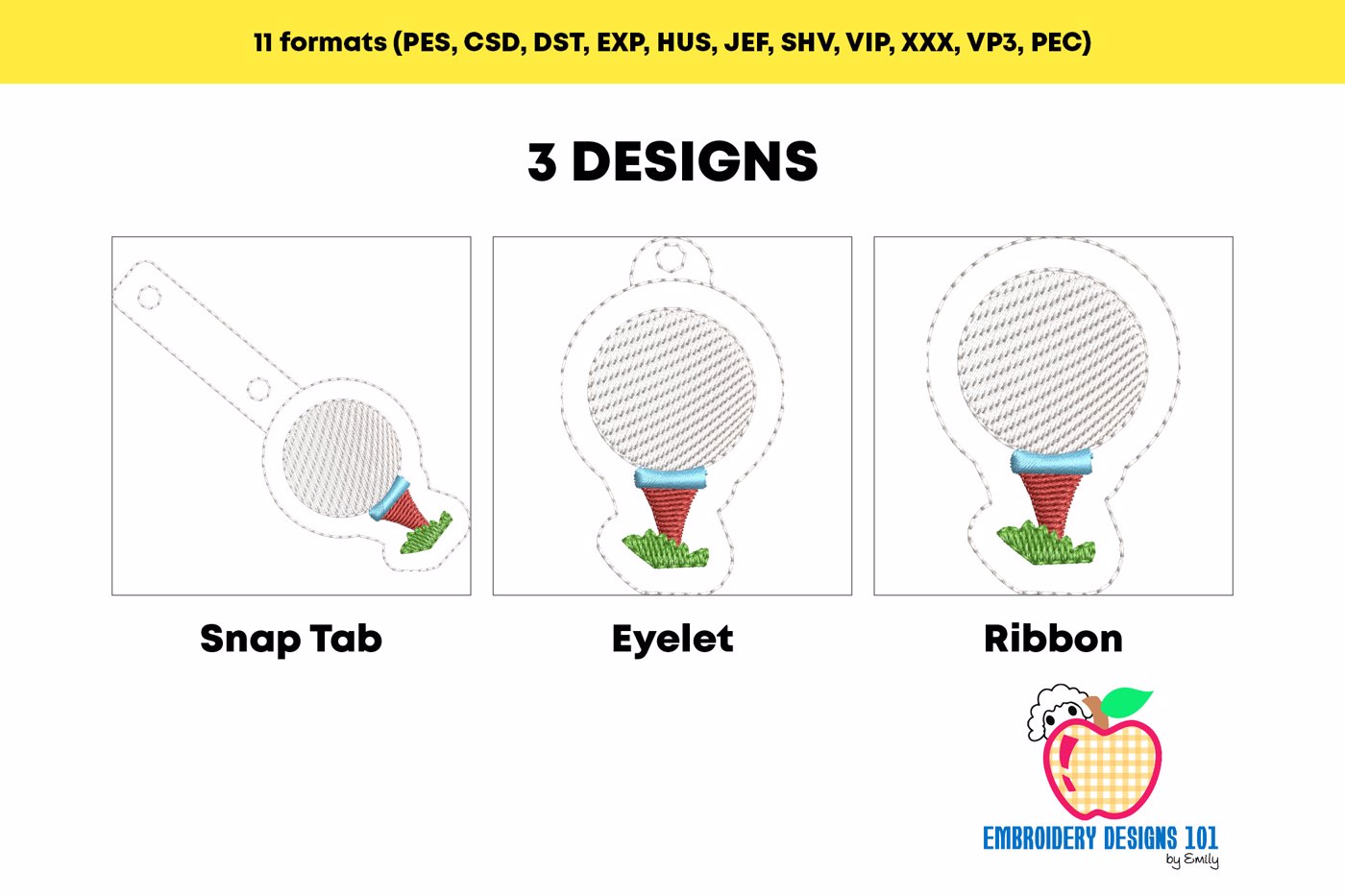 Golfball ITH Keyfob Design