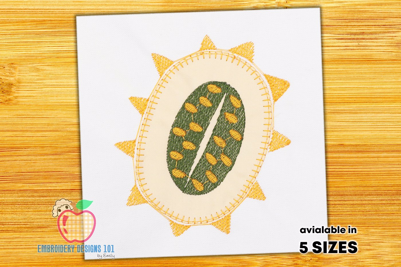 Kiwano With A Seed Embroidery Design