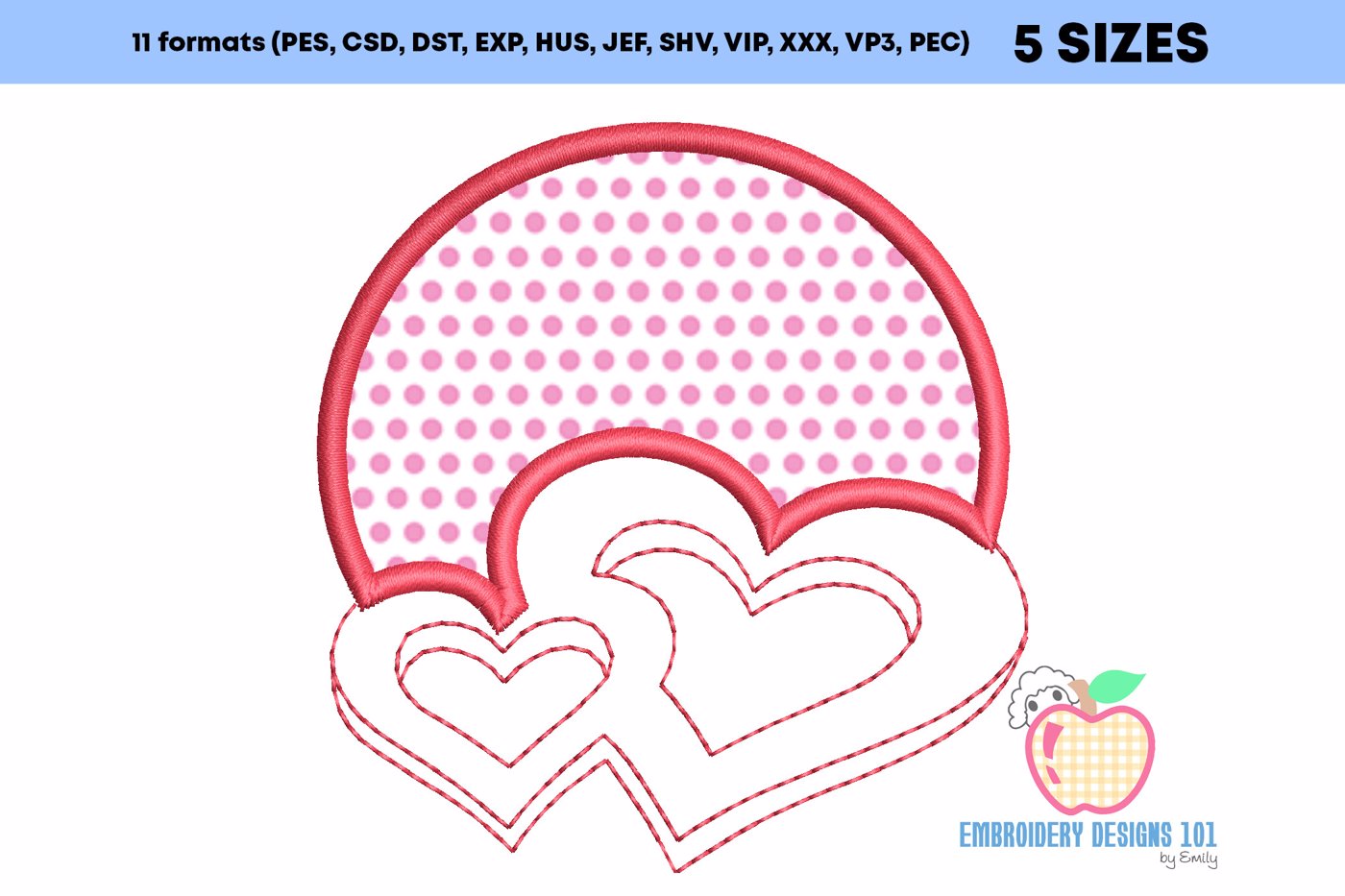 Heart Showing Romance Applique Design