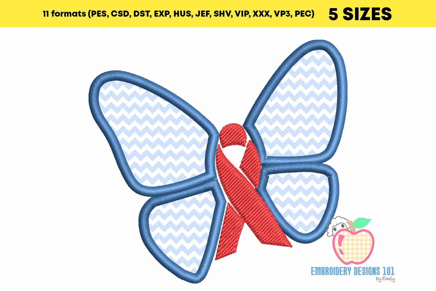 Butterfly in Brest cancer awareness ribbon applique