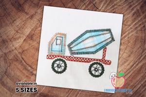Cement Mixer Truck.Embroidery Design