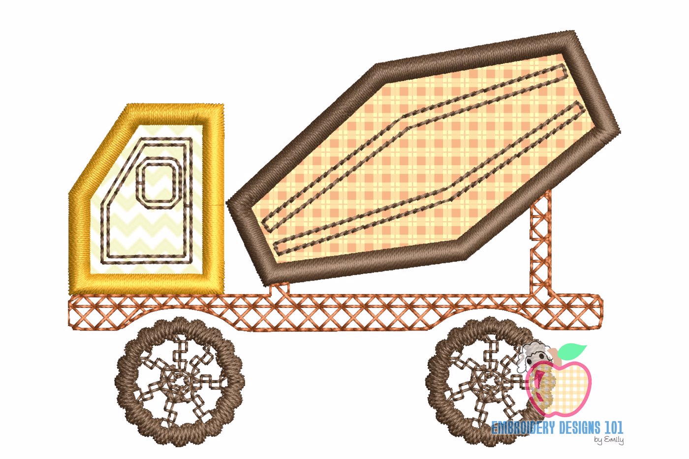 Cement Mixer Truck.Embroidery Design