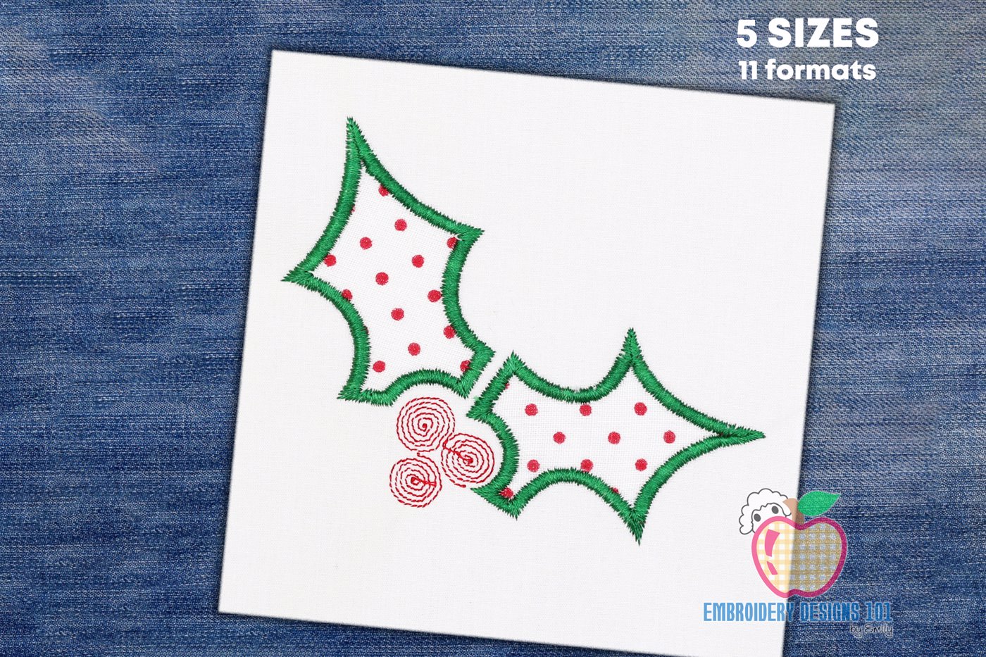 Christmas Common Holly Applique