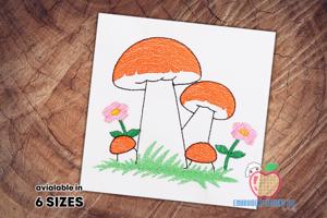 The Mushrooms With Different Colors Quick Stitch