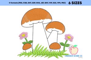The Mushrooms With Different Colors Quick Stitch