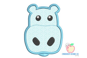Hippopotamus Face Applique