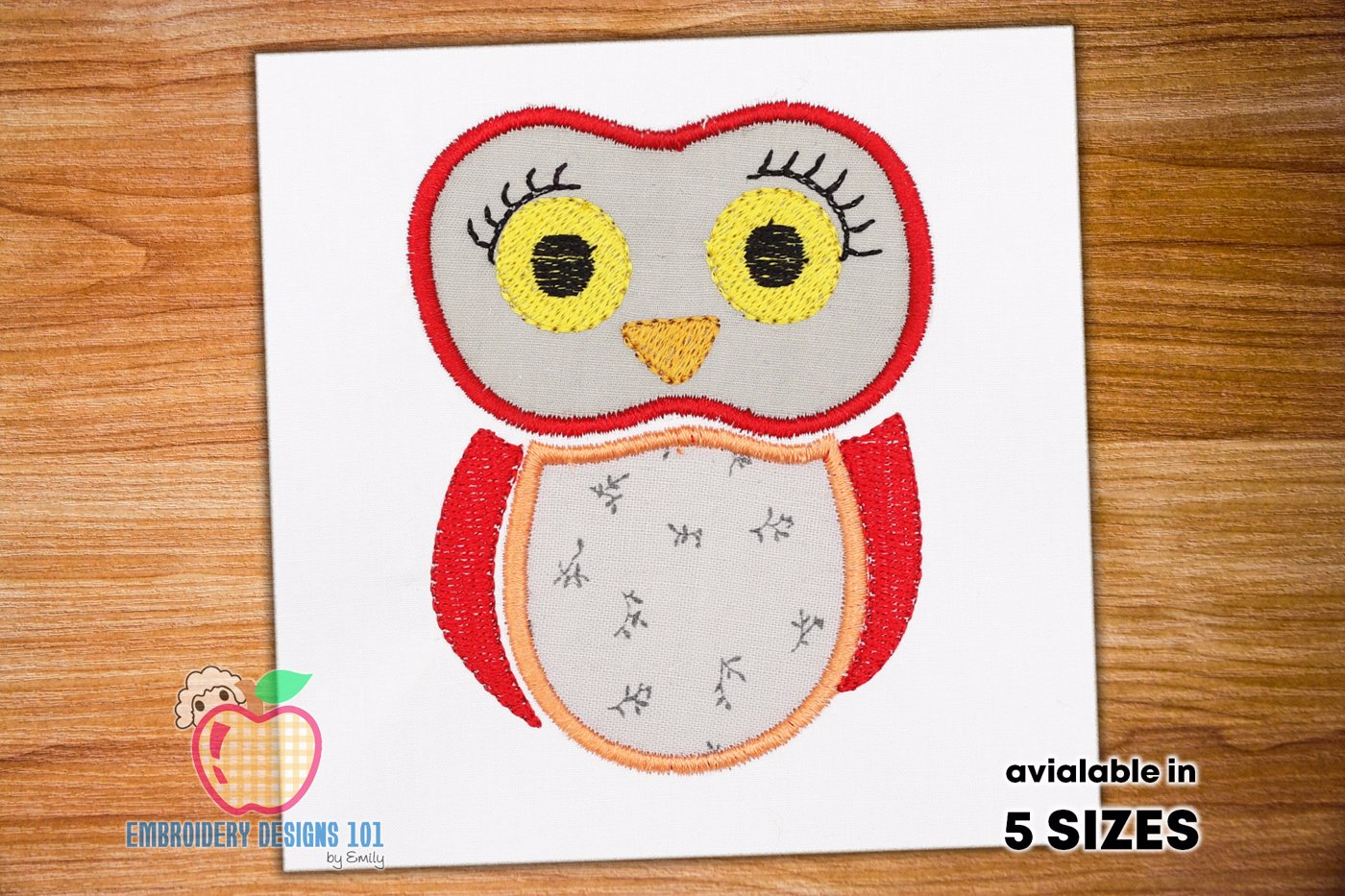 Cute Cartoon Owl Applique Design