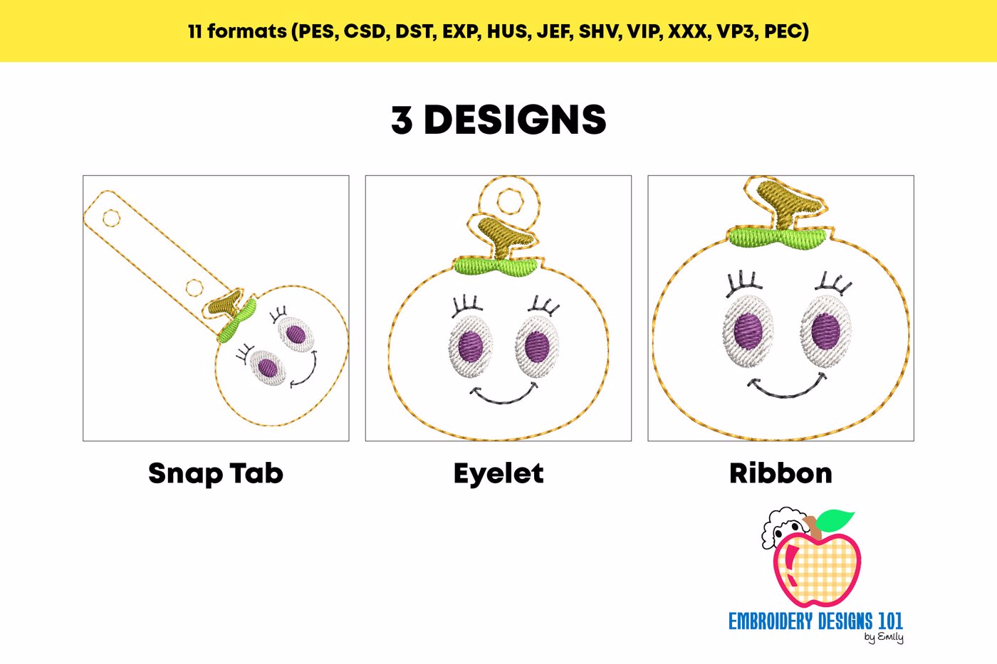 Juicy Persimmon ITH Keyfob Design