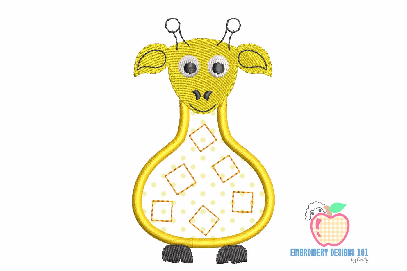 The Cartoon Of Giraffe In Yellow Applique