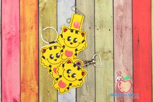 Cartoon Leopard In The Hoop Keyfob