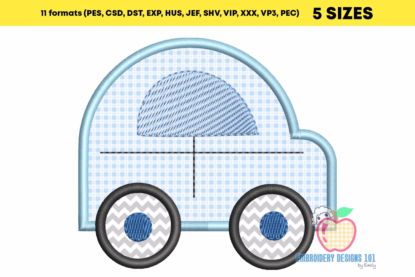 Cute Car Design Applique For Kids