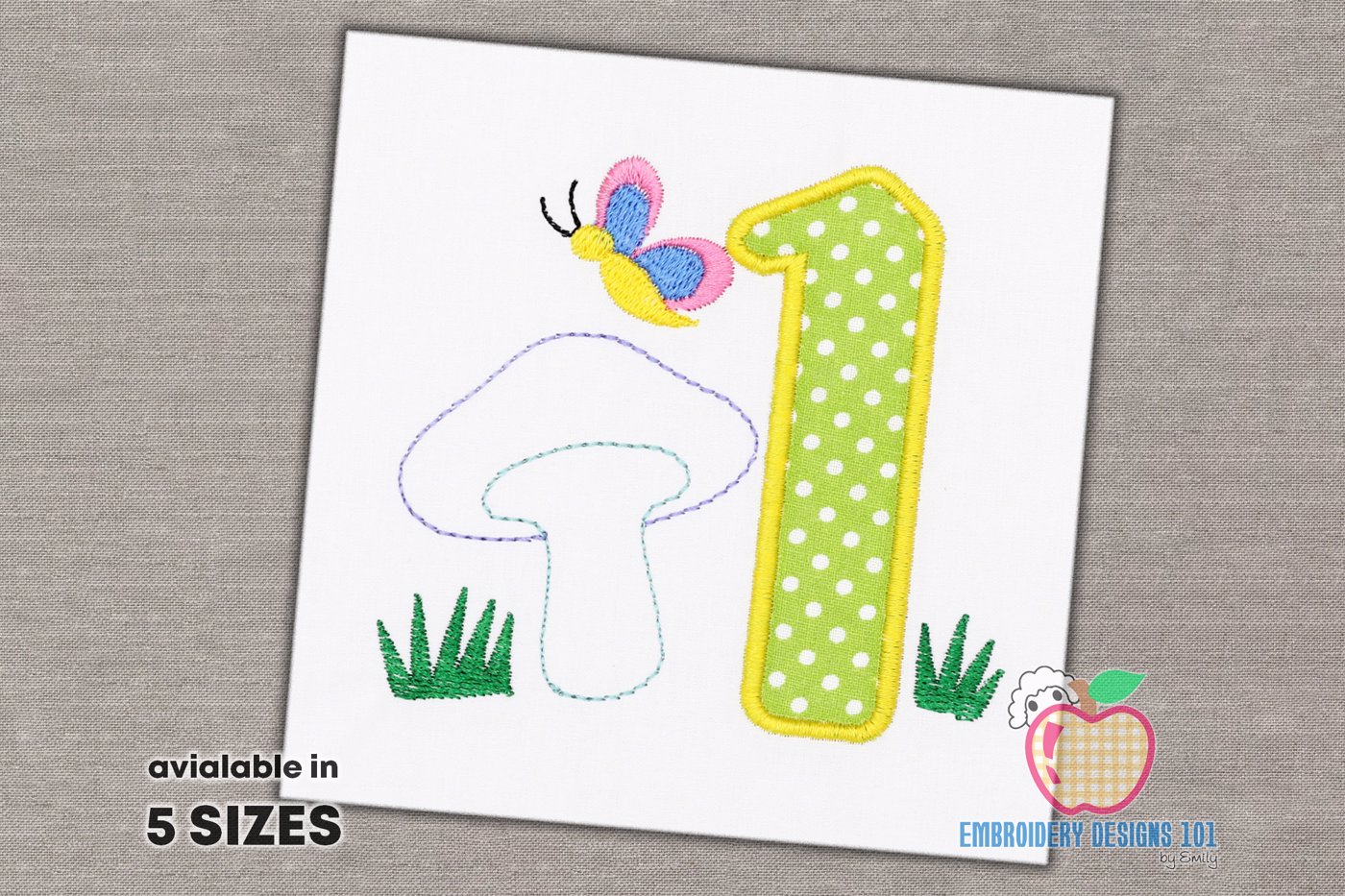 A Mushroom With A Butterfly Applique For Kids