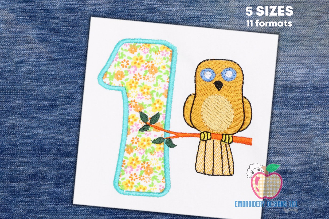 An Owl On The Branch Embroidery Design