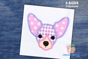 Chihuahua Dog Puppy Face Applique