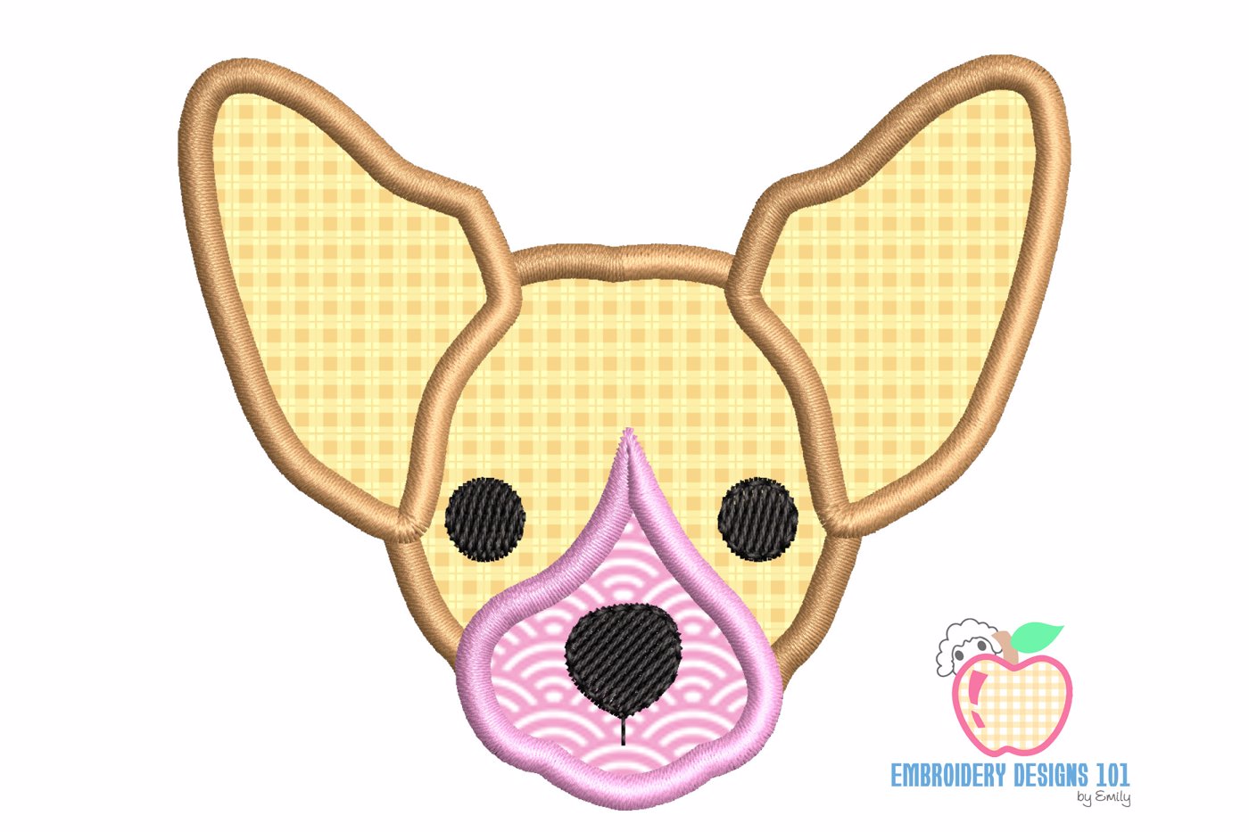 Chihuahua Dog Puppy Face Applique