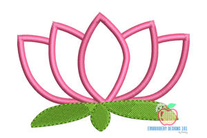 Lotus Flower Applique Embroidery Design