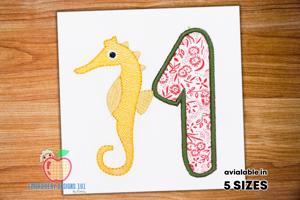 A Small Baby Seahorse Near One Embroidery Applique