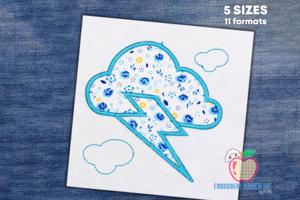 The Clouds With The Thunder Lightning Applique